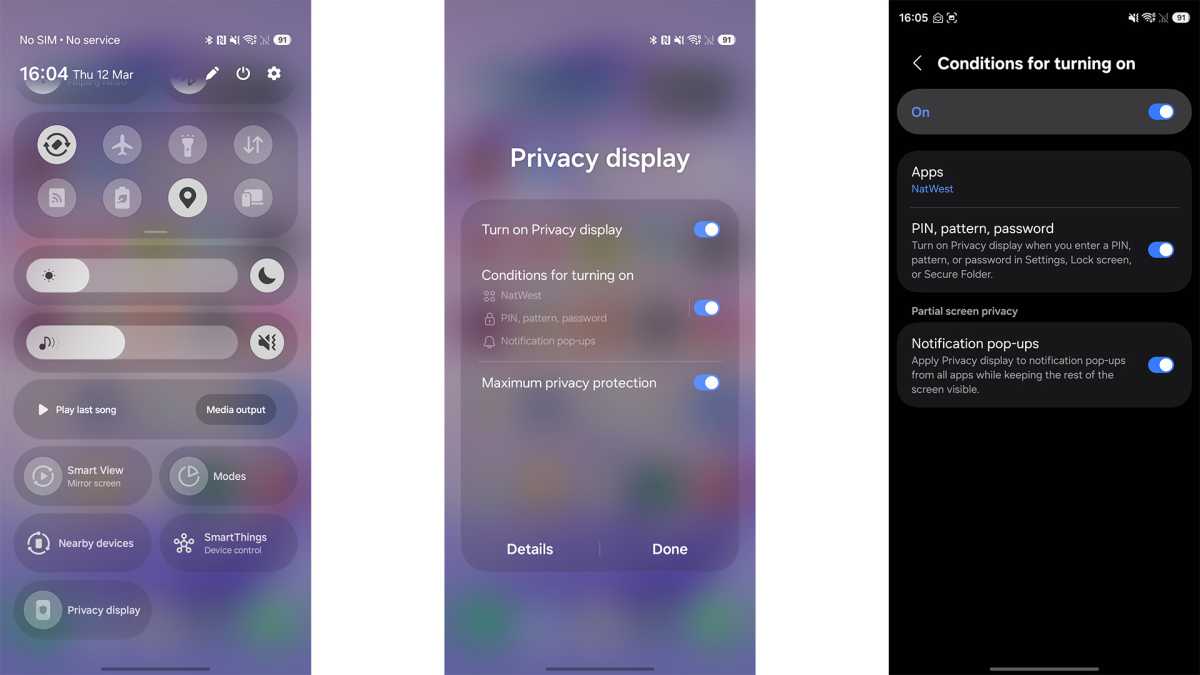privacy display settings screenshot s26 ultra