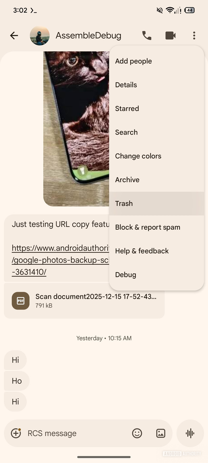 Novo recurso de lixeira do Mensagens do Google para exclus&atilde;o de mensagens (7)