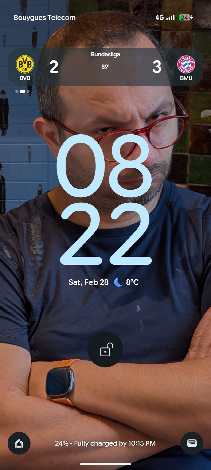 captura de tela da tela de bloqueio de pixel resumo dos resultados esportivos 2