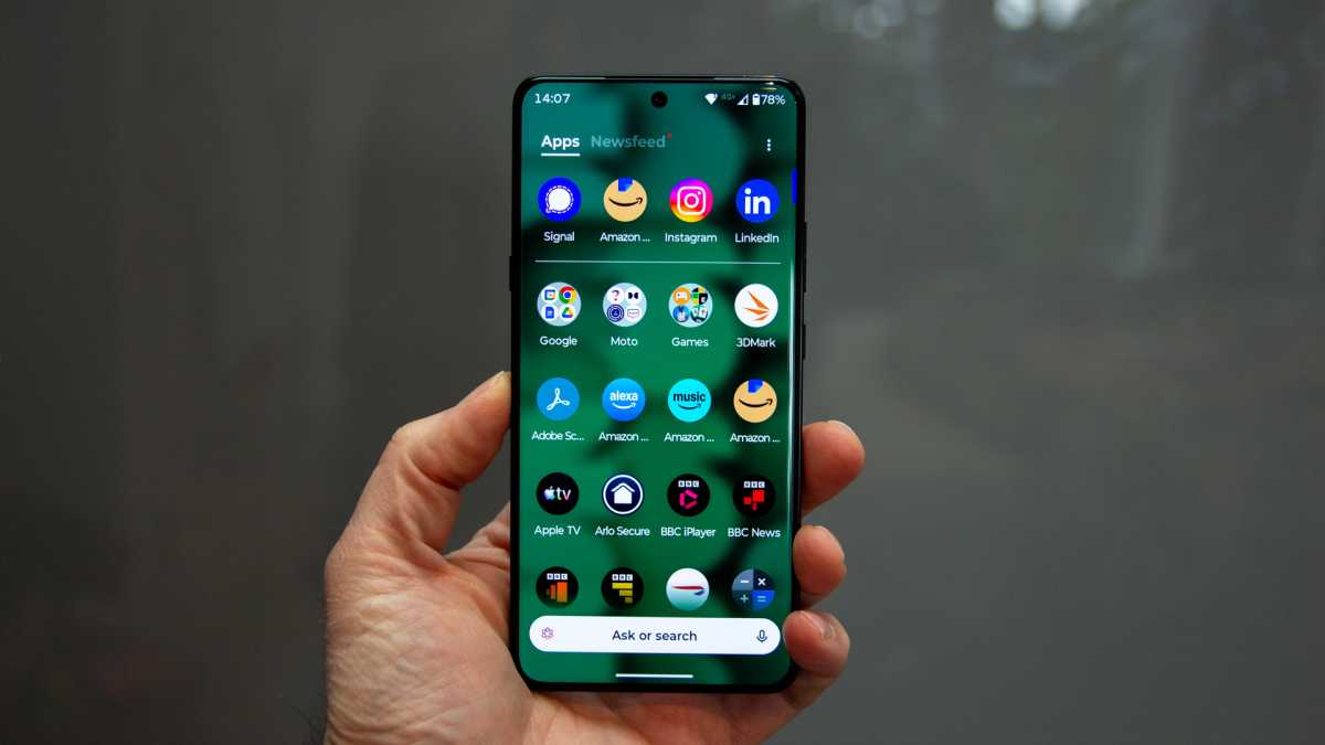 Motorola Signature apps tray