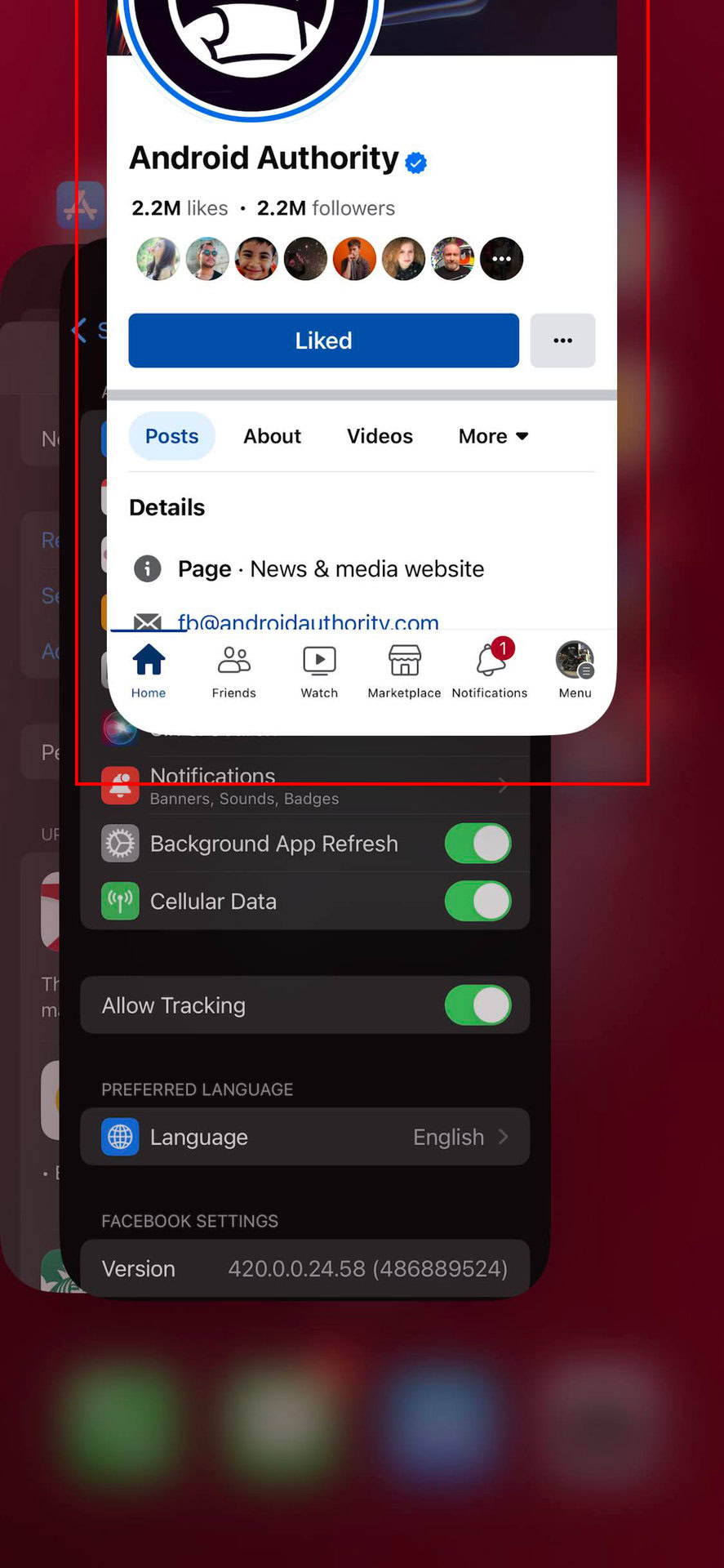 Como for&ccedil;ar o fechamento do aplicativo do Facebook no iPhone 2