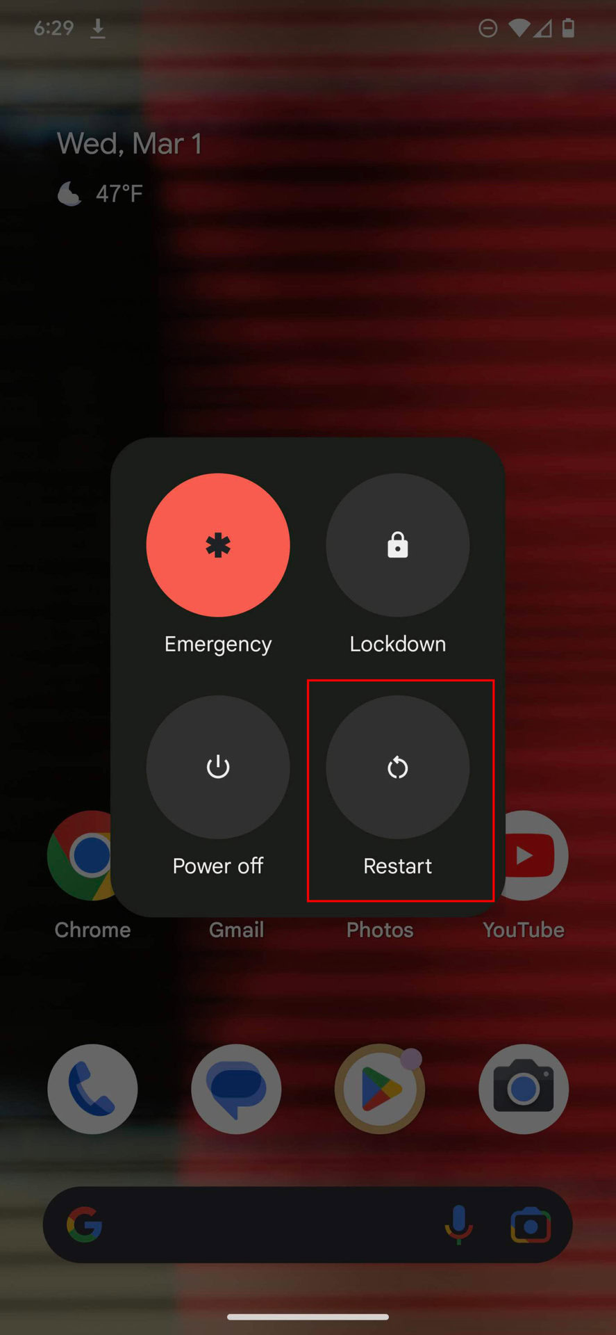 Como reiniciar o Android 13 2