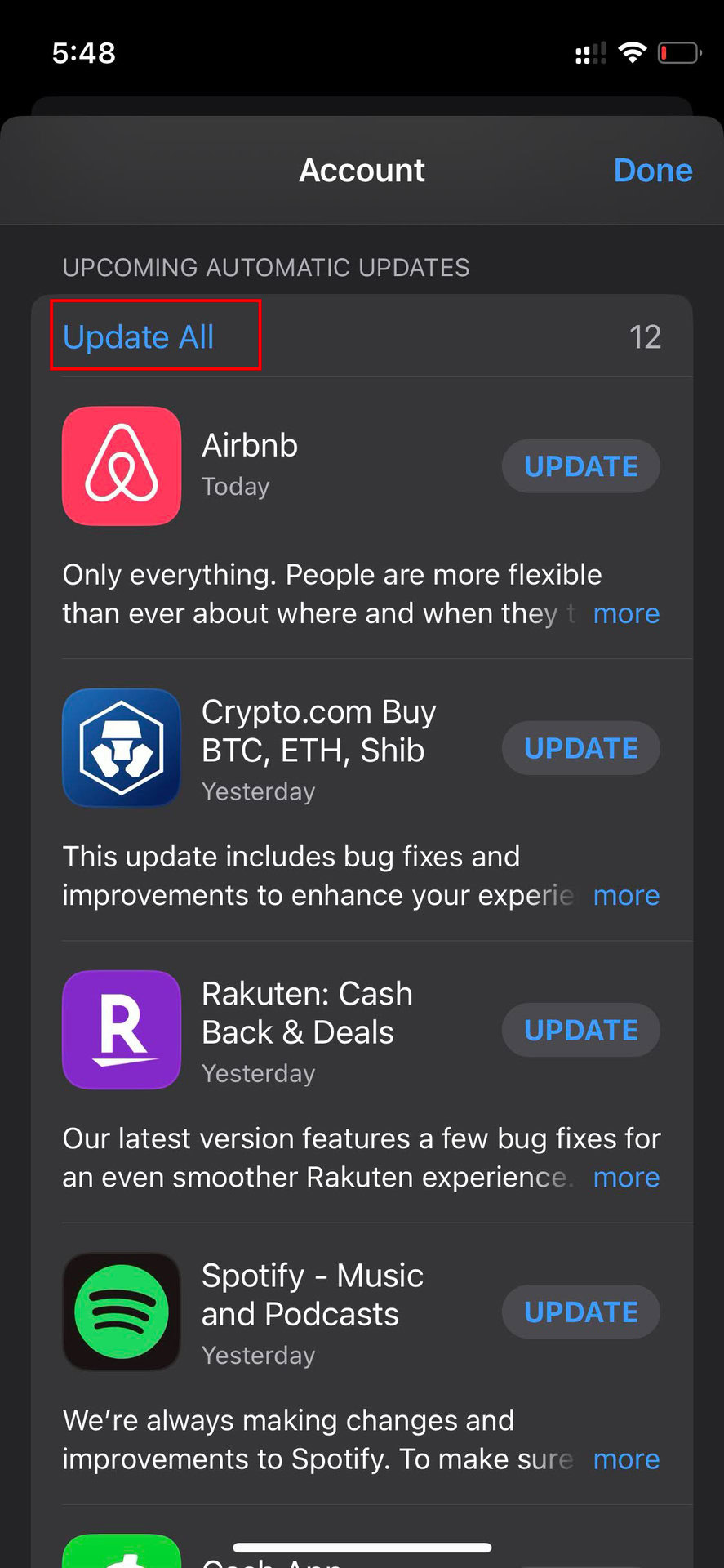 Como atualizar aplicativos no iPhone 2