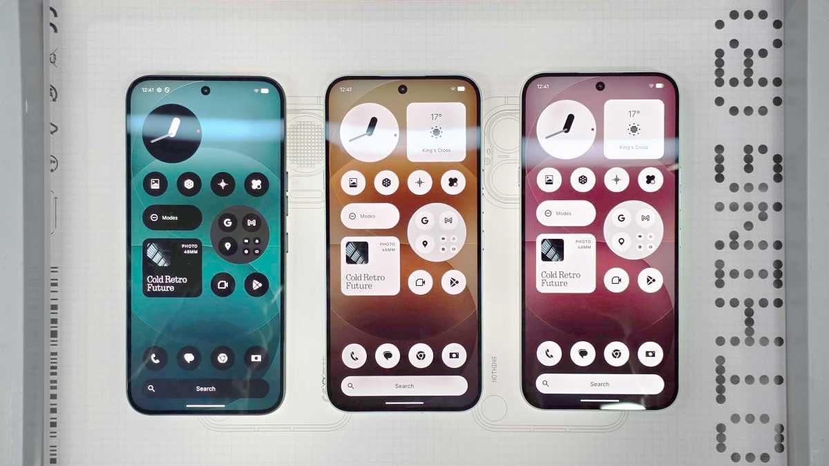 Nothing Phone 4a Pro all colours front straight