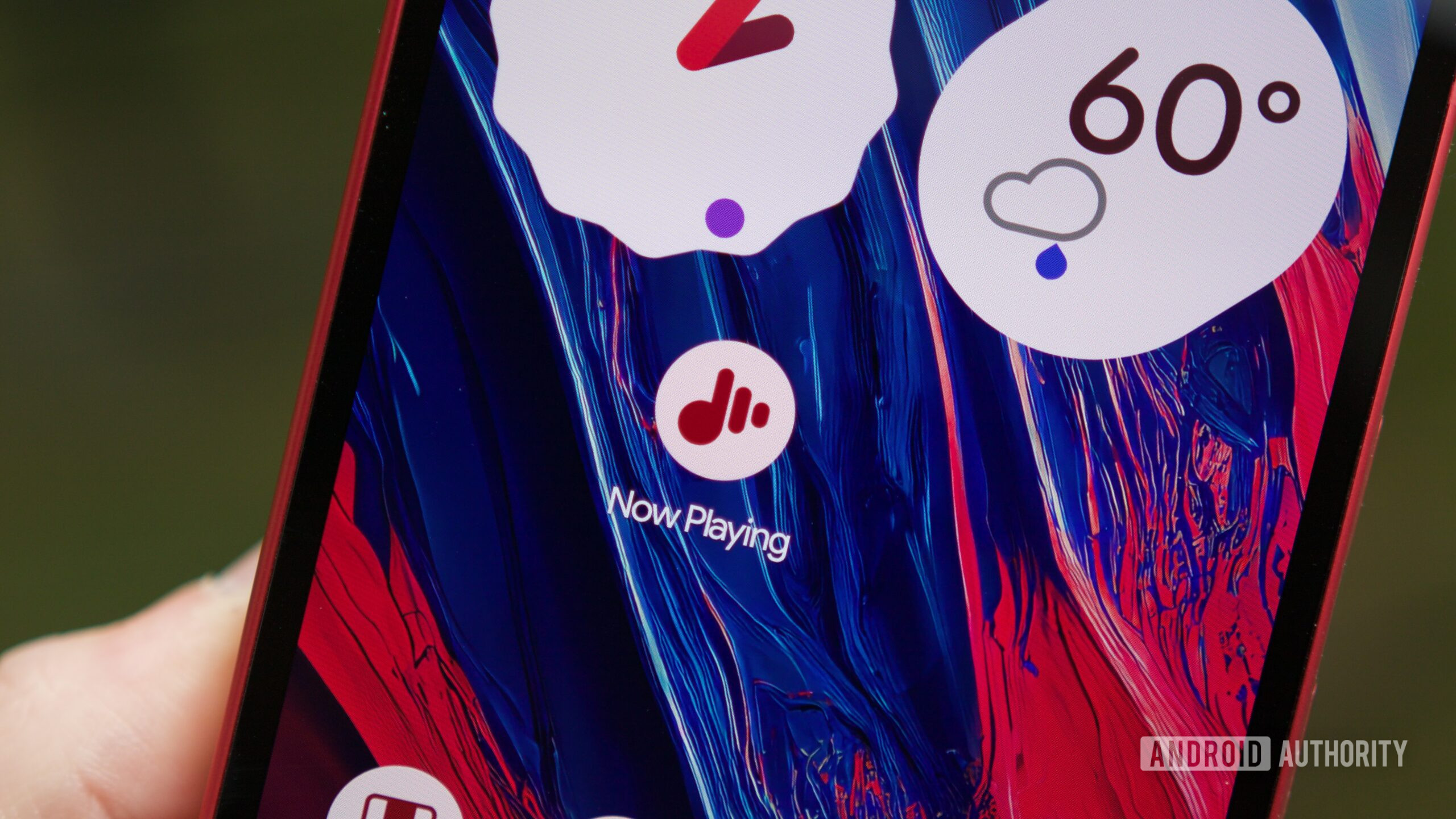 O &iacute;cone do aplicativo Now Playing em um smartphone Pixel.