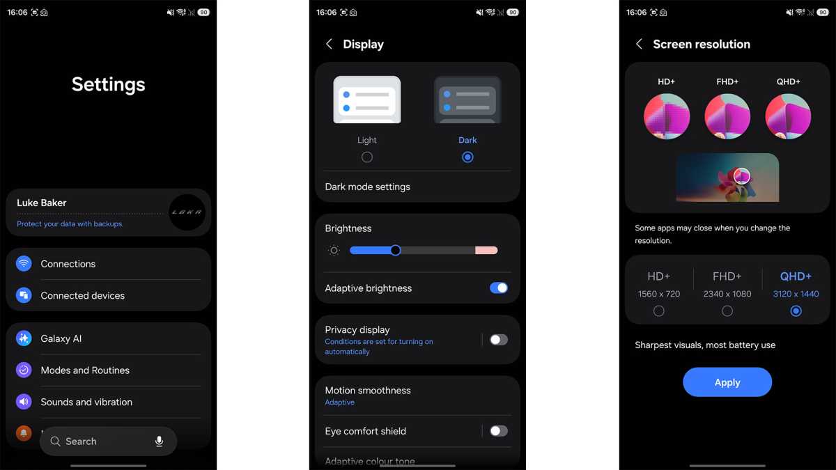 change resolution screenshot s26 ultra