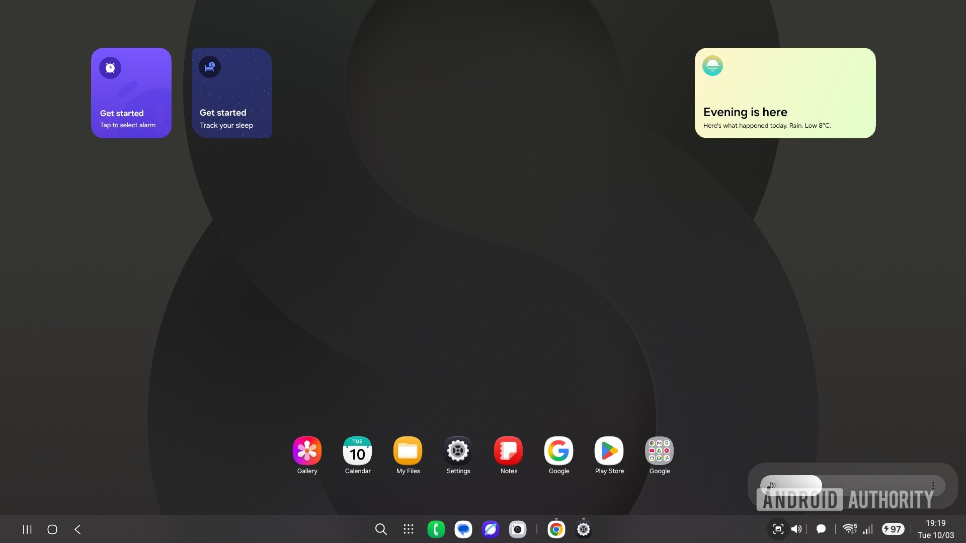 Widgets de &aacute;rea de trabalho Samsung Dex