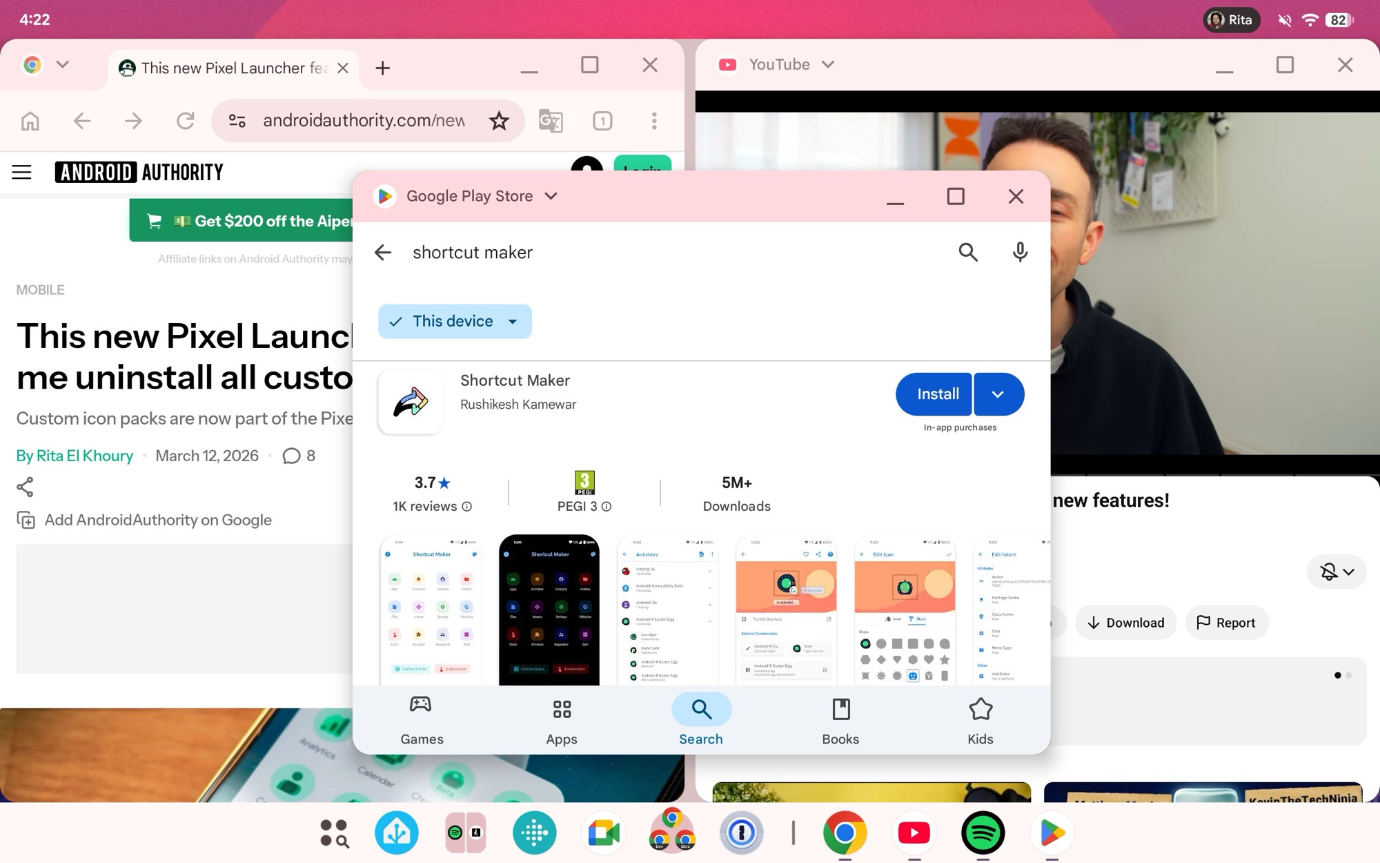 captura de tela do android 16 qpr3 janela da &aacute;rea de trabalho 4