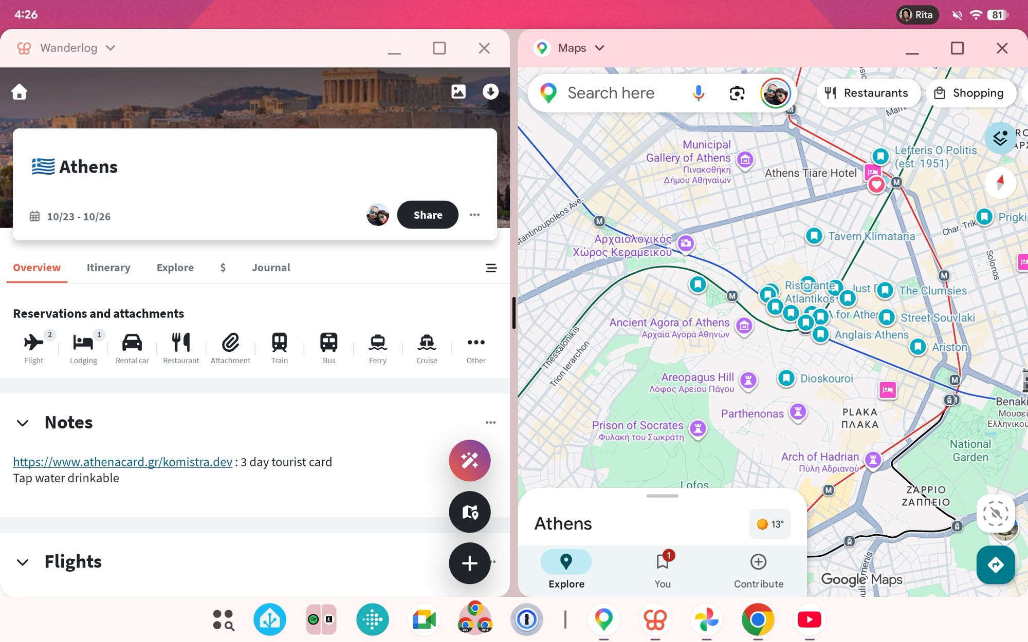 Captura de tela do Android 16 qpr3 em aplicativos de tela dividida em janelas da &aacute;rea de trabalho