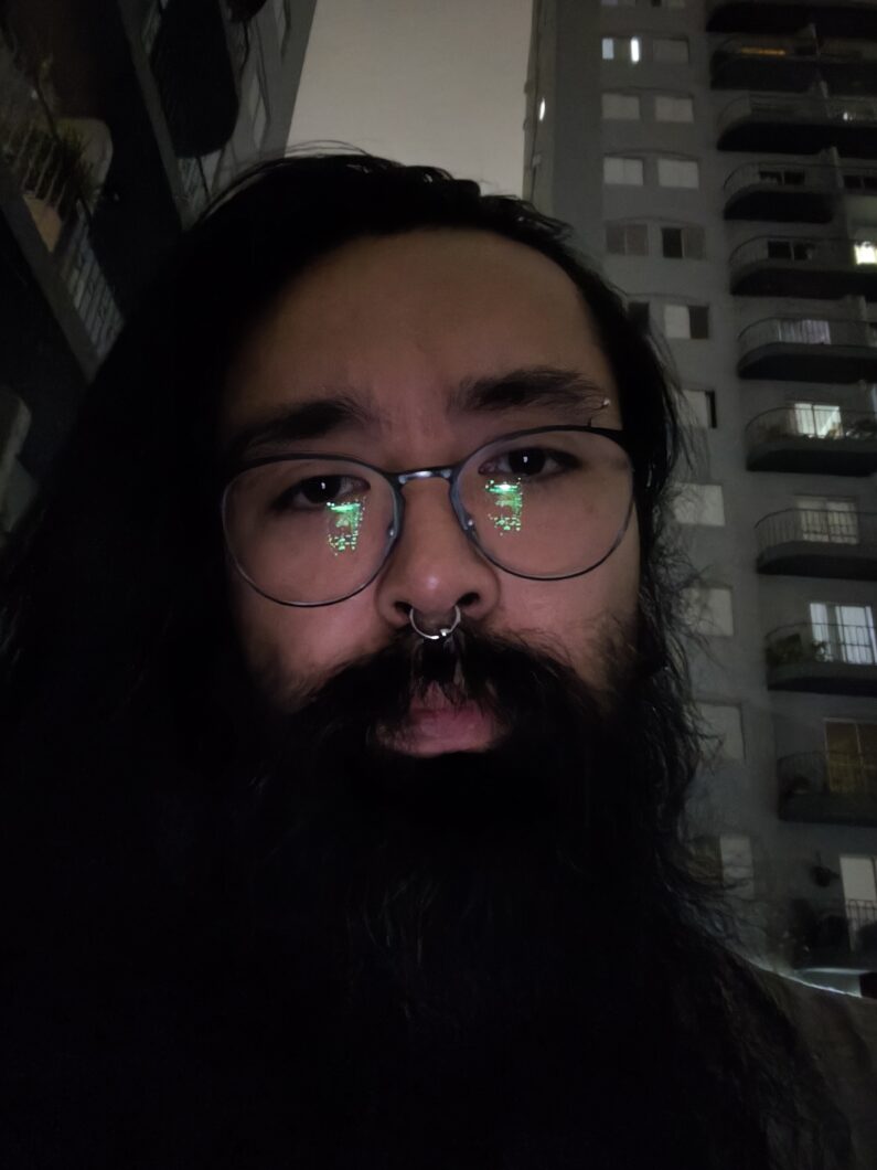 Teste com a c&acirc;mera de selfie noturna