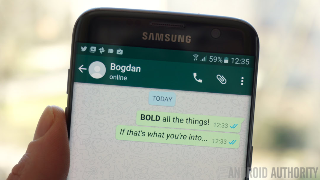 WhatsApp bold and italics