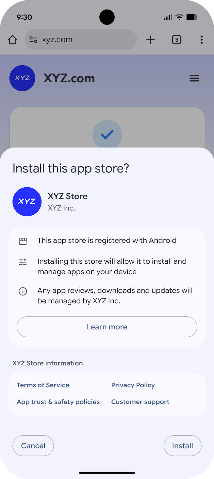 folha de instalação da loja de aplicativos registrada folha de instalação da loja de aplicativos registrada