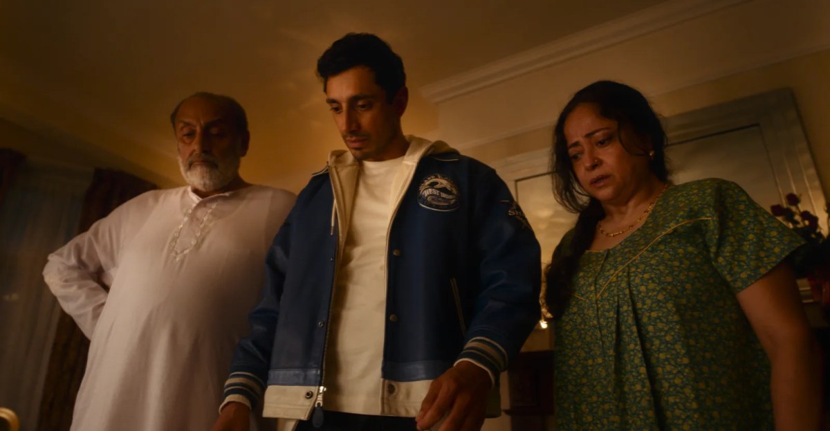 Sheeba Chaddha, Riz Ahmed and Sajid Hasan in Bait. Prime Video