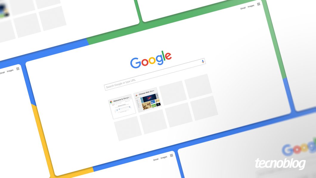 Ilustra&ccedil;&atilde;o com a interface do Google Chrome