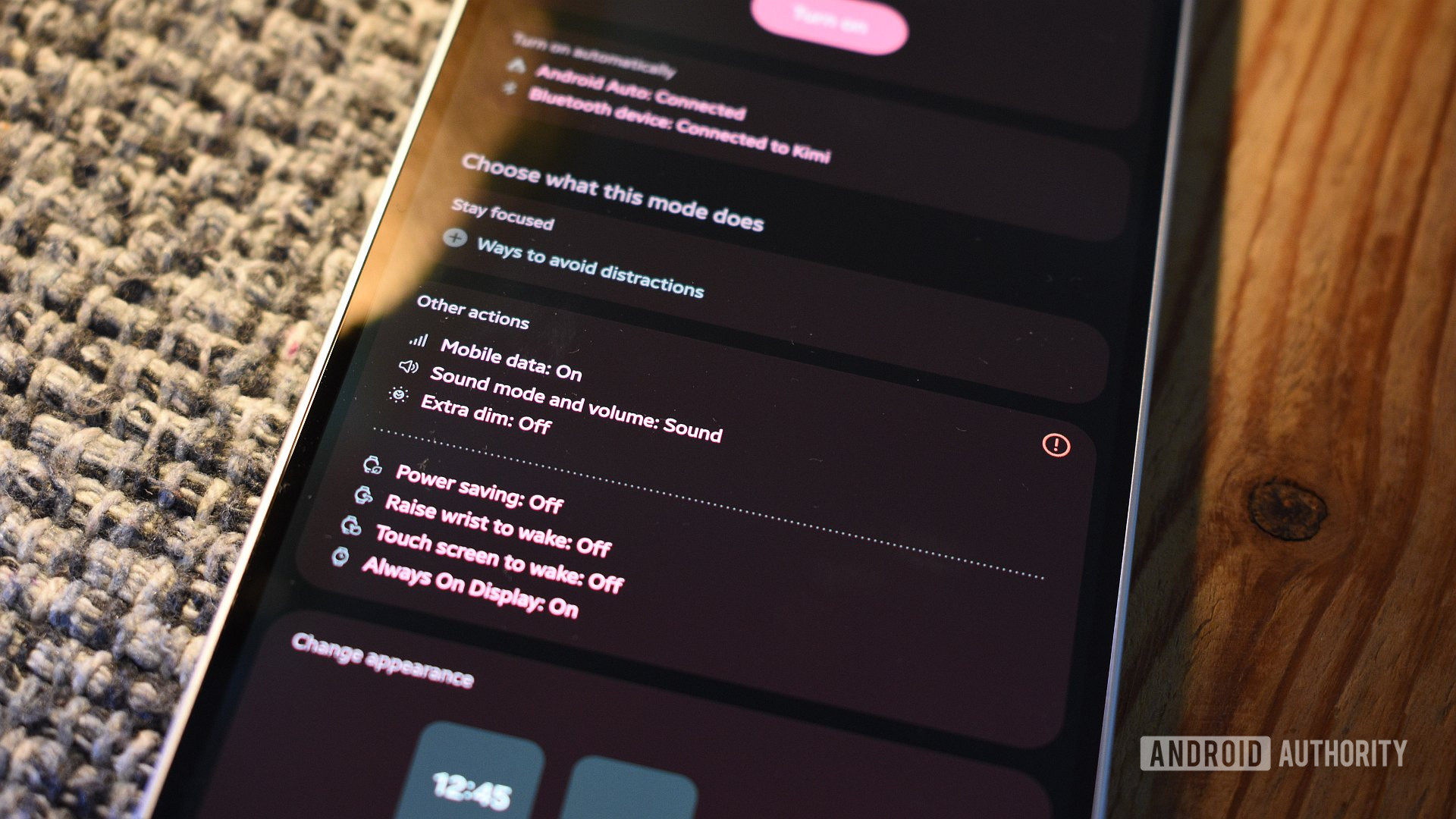 rotina do modo samsung android auto extra dim 1