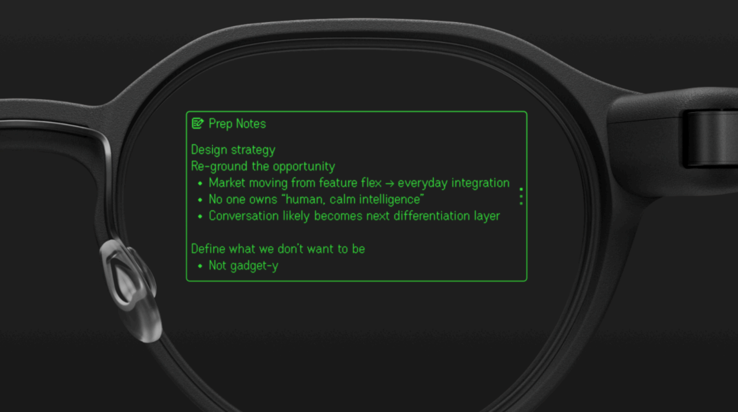 Notas de prepara&ccedil;&atilde;o para &oacute;culos inteligentes Even Realities G2