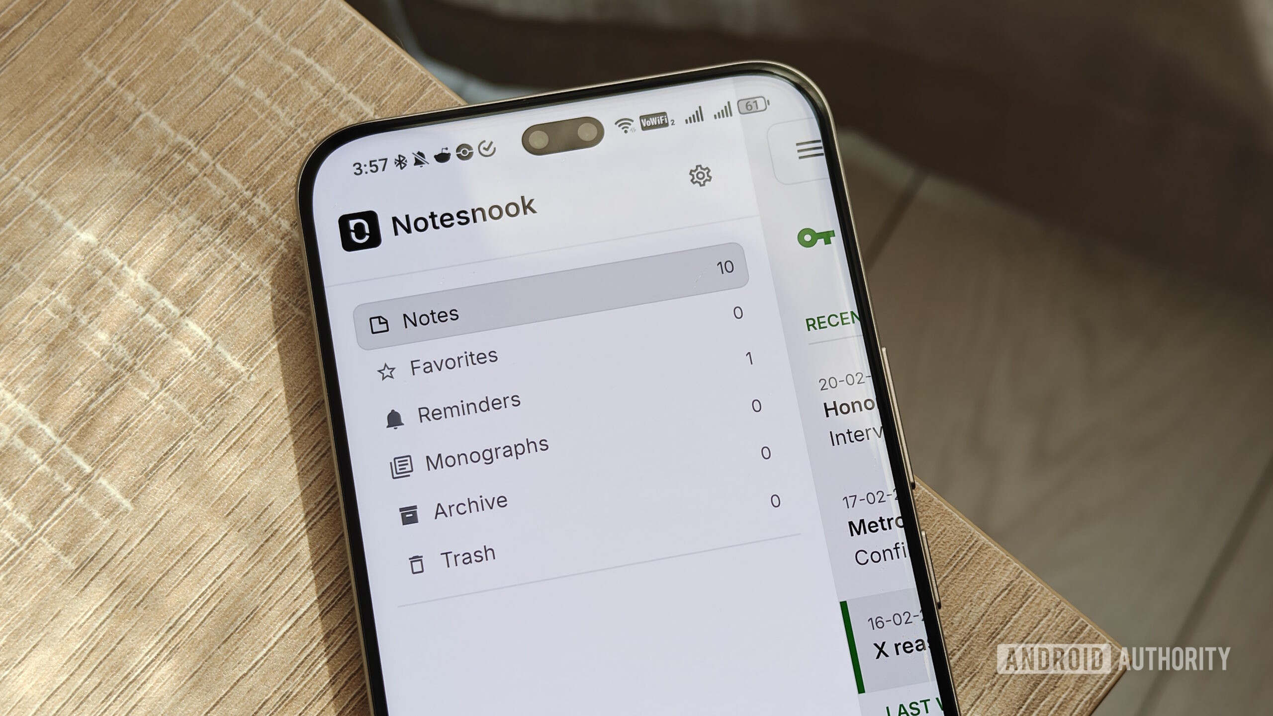 um menu mostrando diferentes op&ccedil;&otilde;es no notesnook