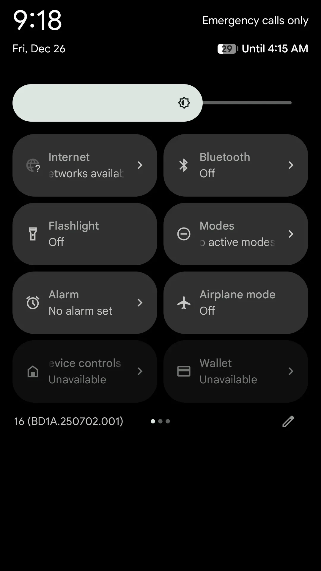 Interface do GrapheneOS