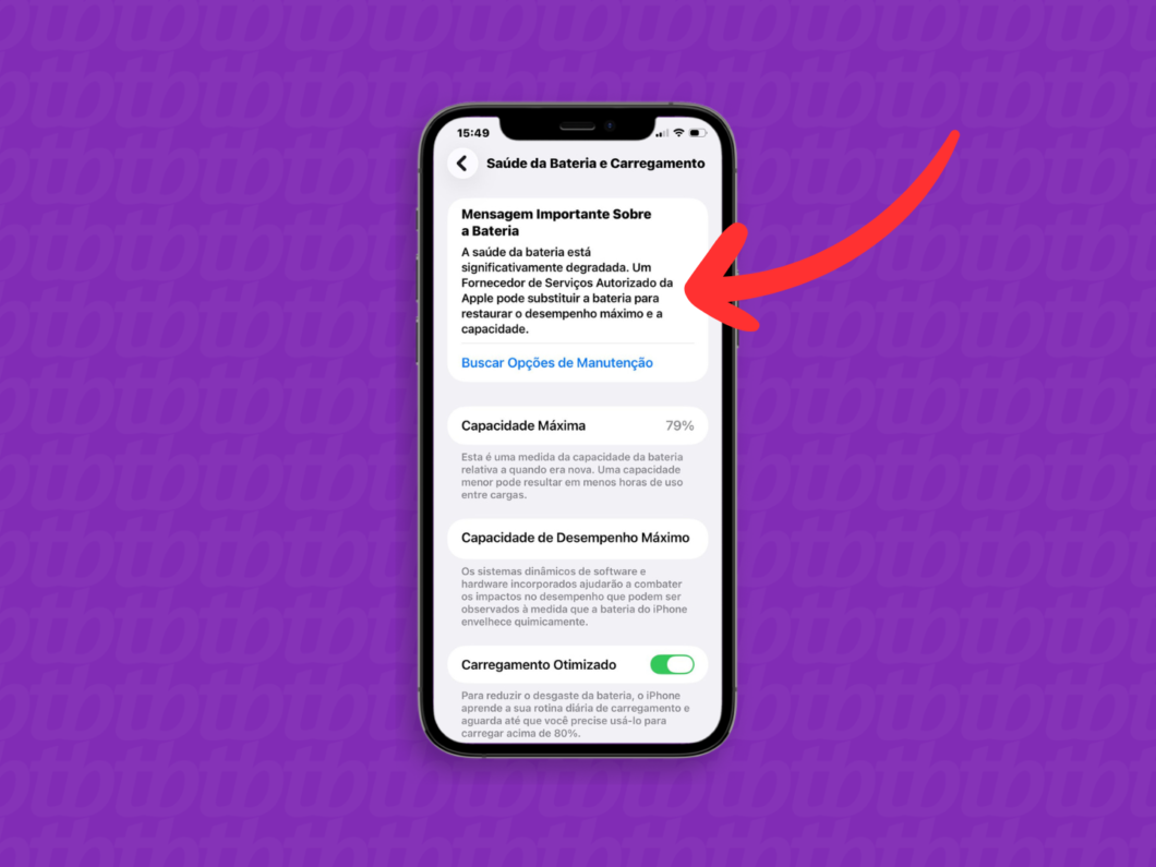 As mensagens de sa&uacute;de da bateria do iPhone s&atilde;o indicadores essenciais para monitorar a autonomia e a integridade do hardware