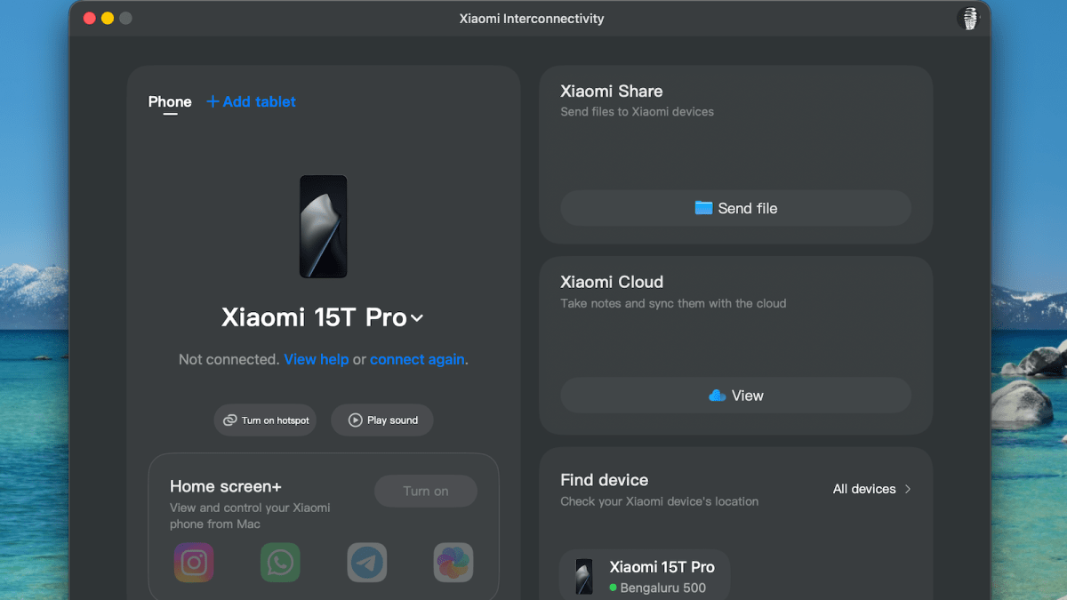 Xiaomi interconnectivity on the desktop