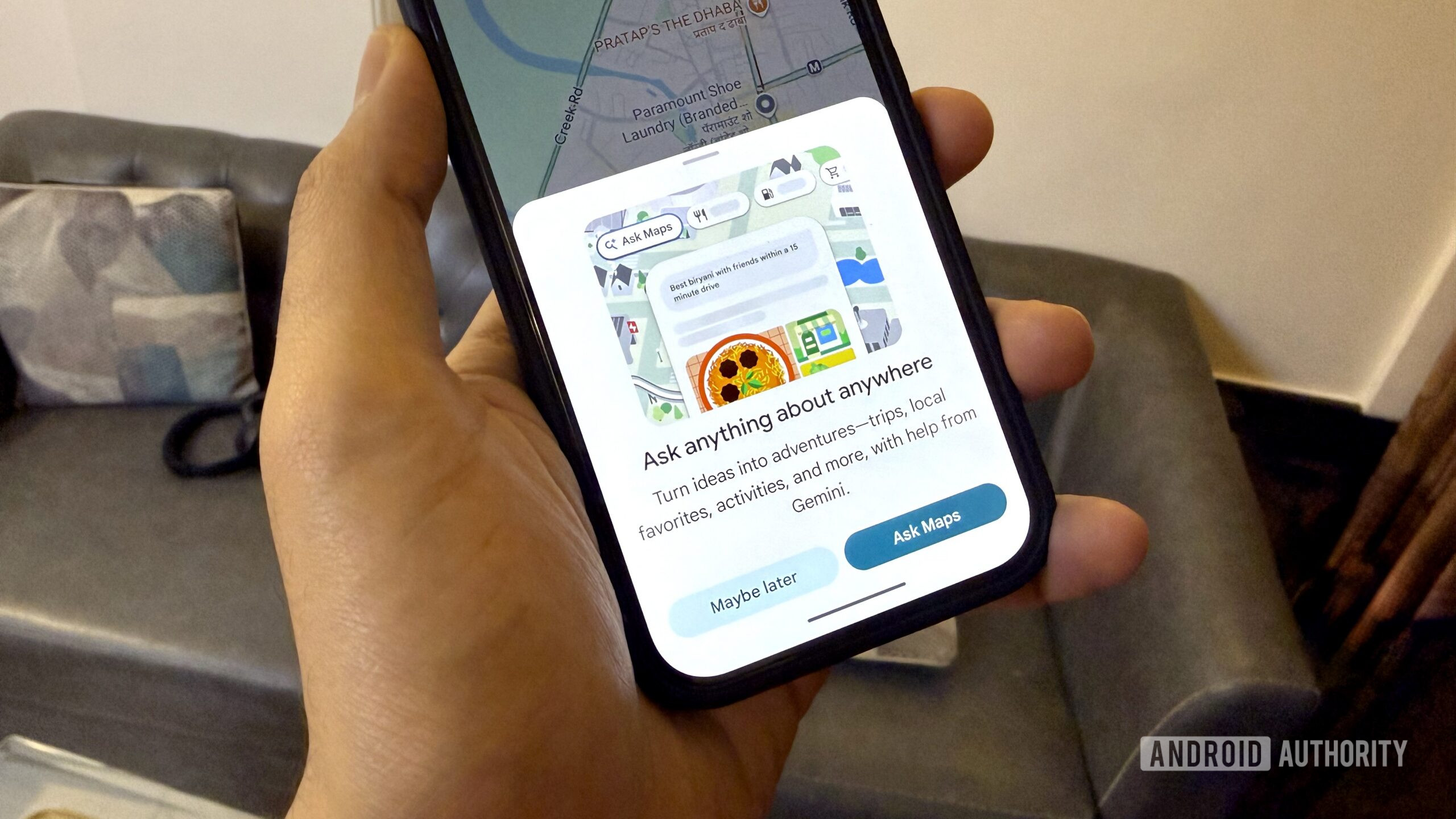 Tela de introdu&ccedil;&atilde;o do Google Maps com Ask Maps