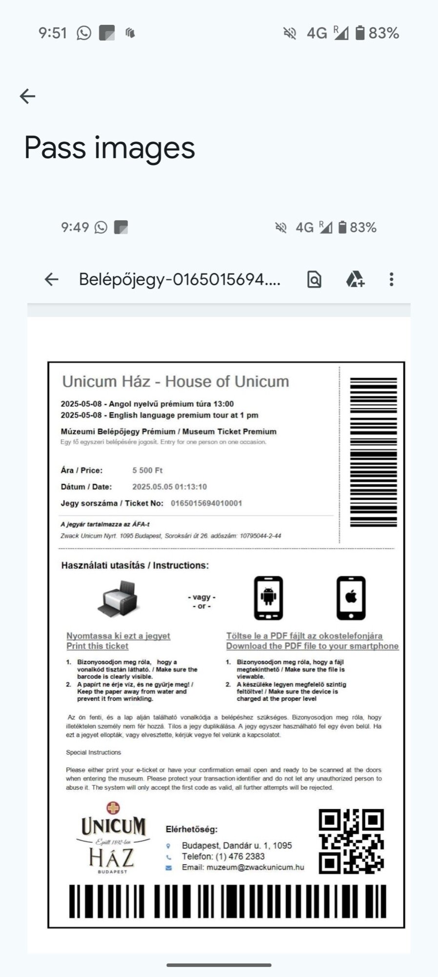 imagem anexada unicum do passe personalizado da carteira do Google