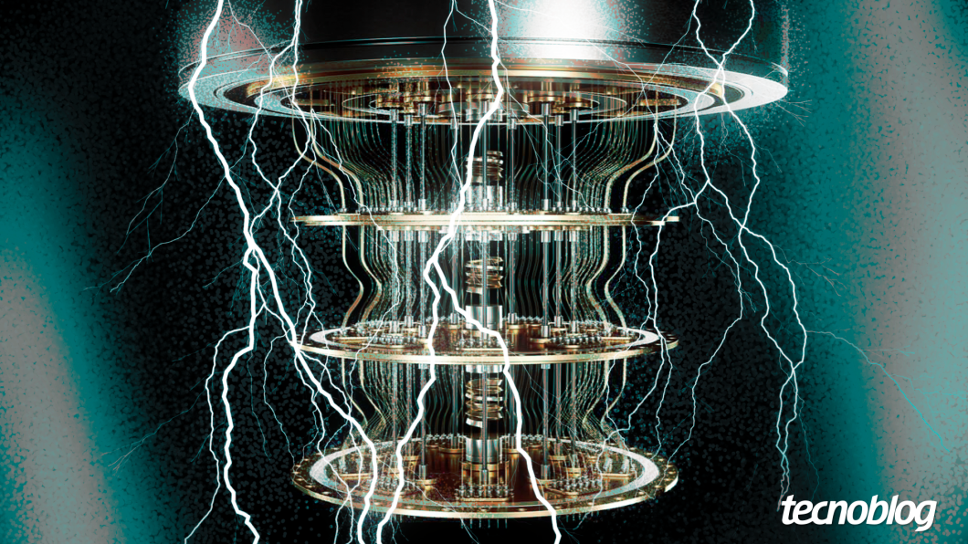 Ilustra&ccedil;&atilde;o de um computador qu&acirc;ntico