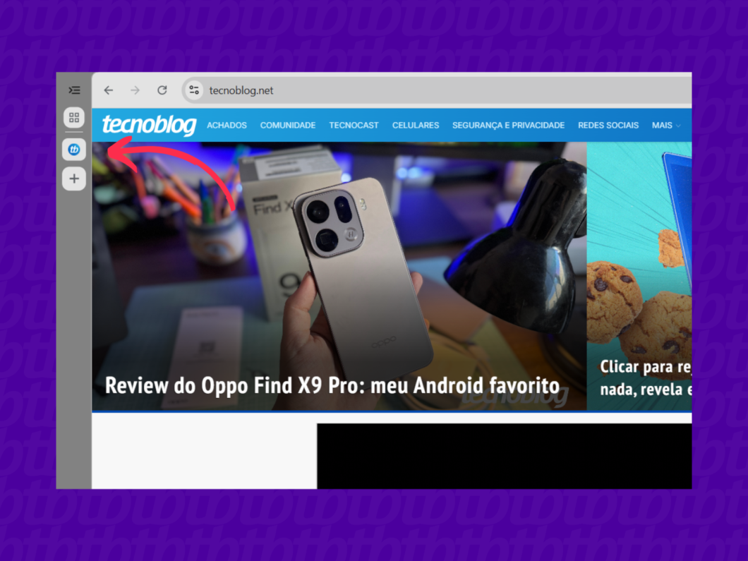 Ajuste o tamanho da guia vertical arrastando a borda (Imagem: Victor Toledo/Tecnoblog)