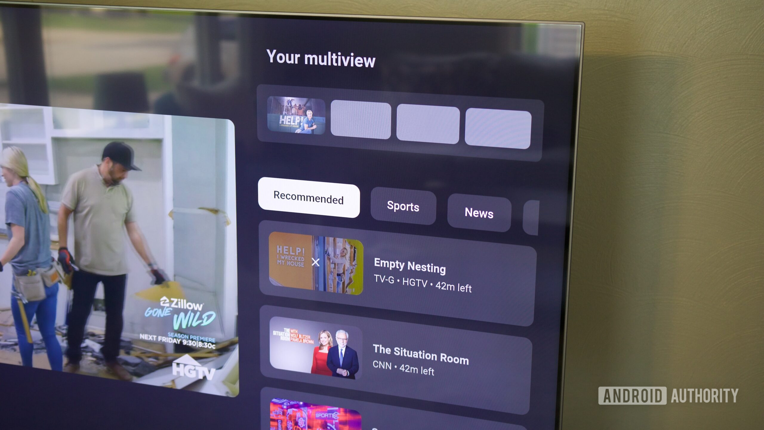Cria&ccedil;&atilde;o de uma multivisualiza&ccedil;&atilde;o personalizada no aplicativo de televis&atilde;o YouTube TV.