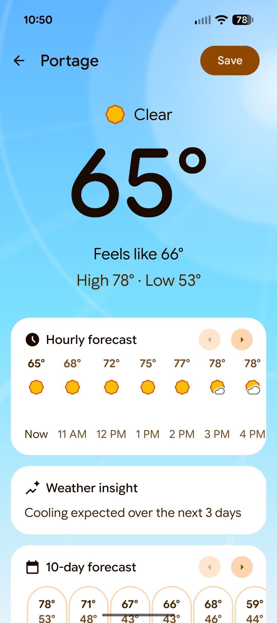 Captura de tela do clima do pixel.