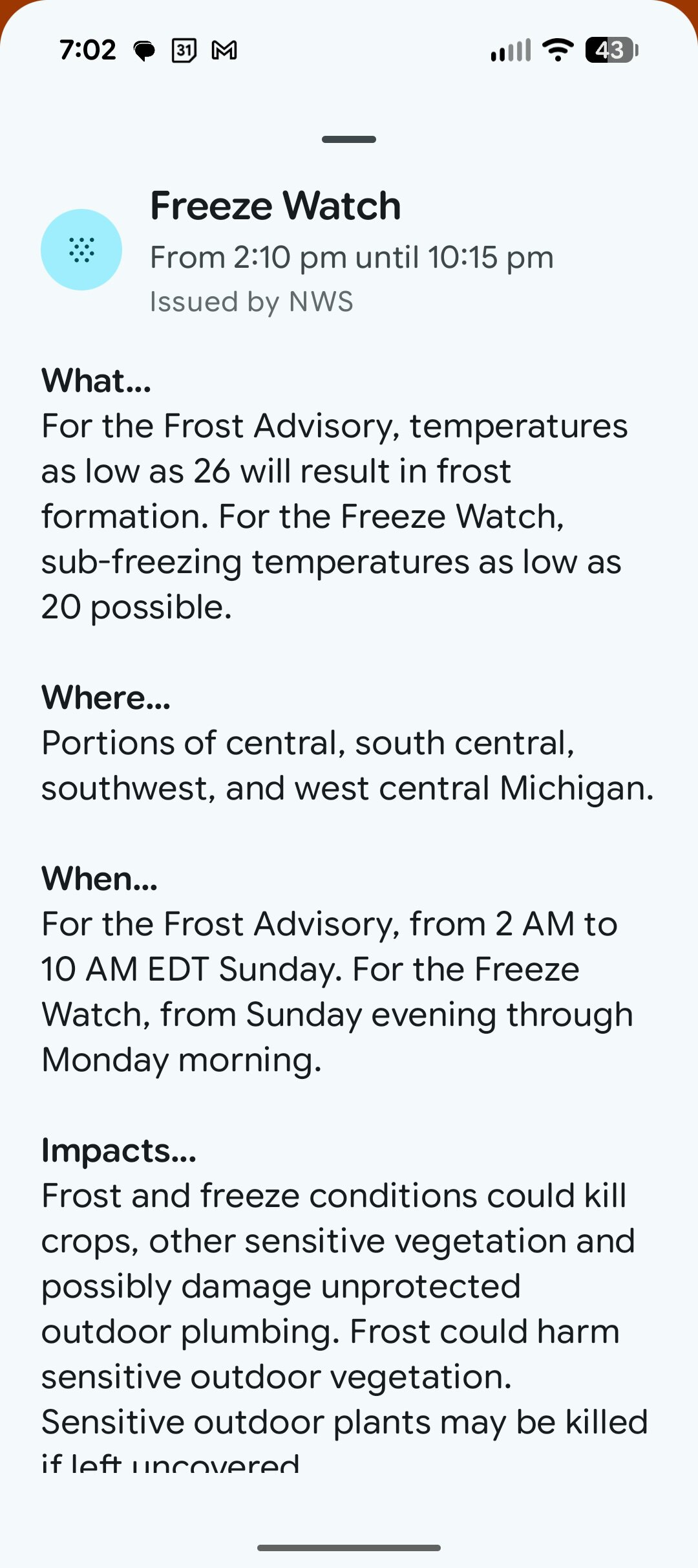 Captura de tela do clima gradiente vs clima de pixel 4