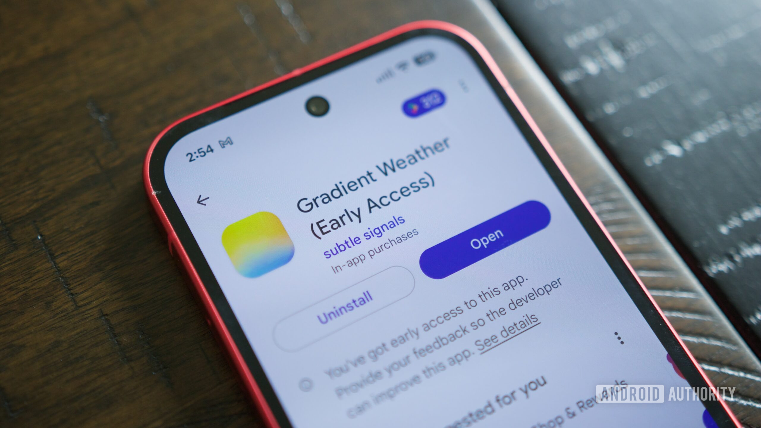 Listagem do Gradient Weather na Play Store.