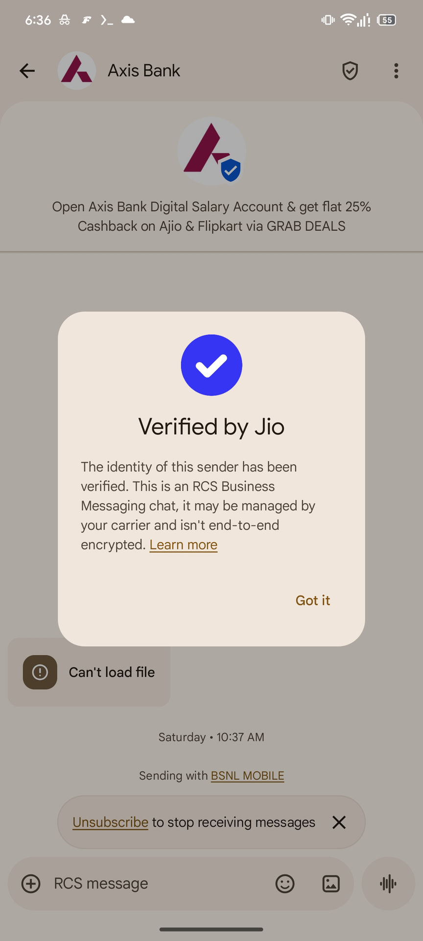 RCS para neg&oacute;cios Comportamento atual