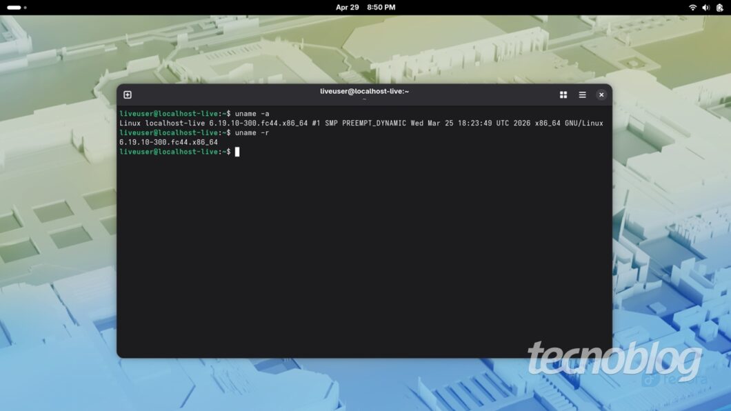 Fedora 44 vem com o kernel Linux 6.19