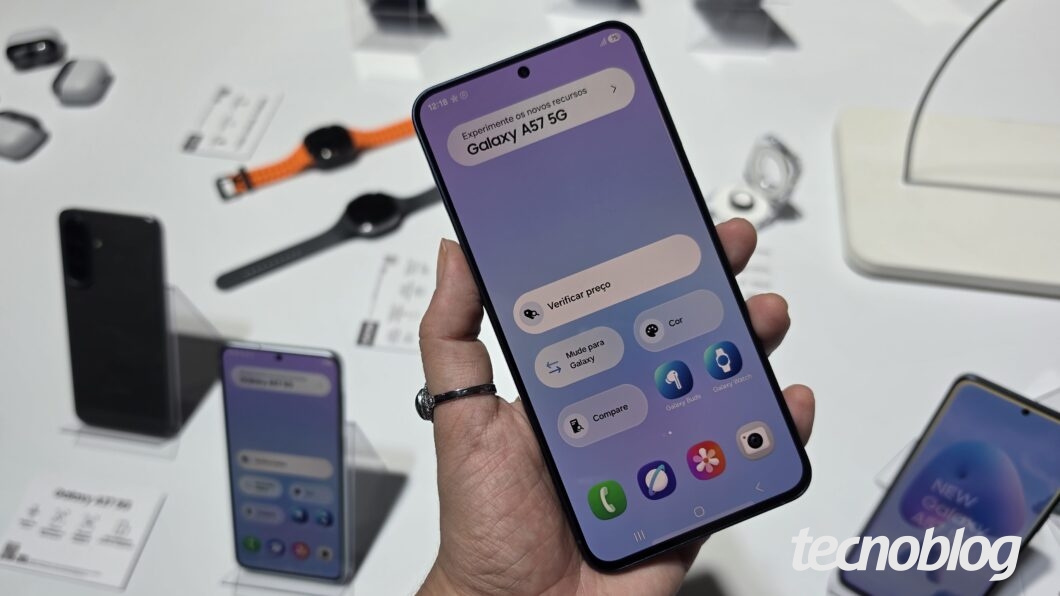 Galaxy A57 (imagem: Ana Marques/Tecnoblog)