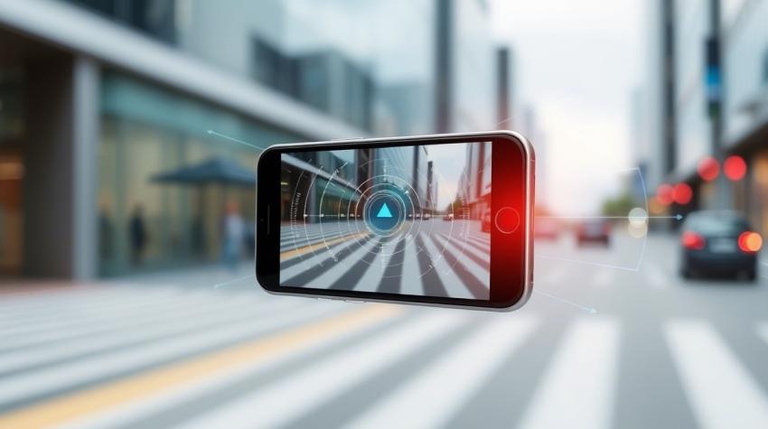 Imagem de um celular com giroscópio.