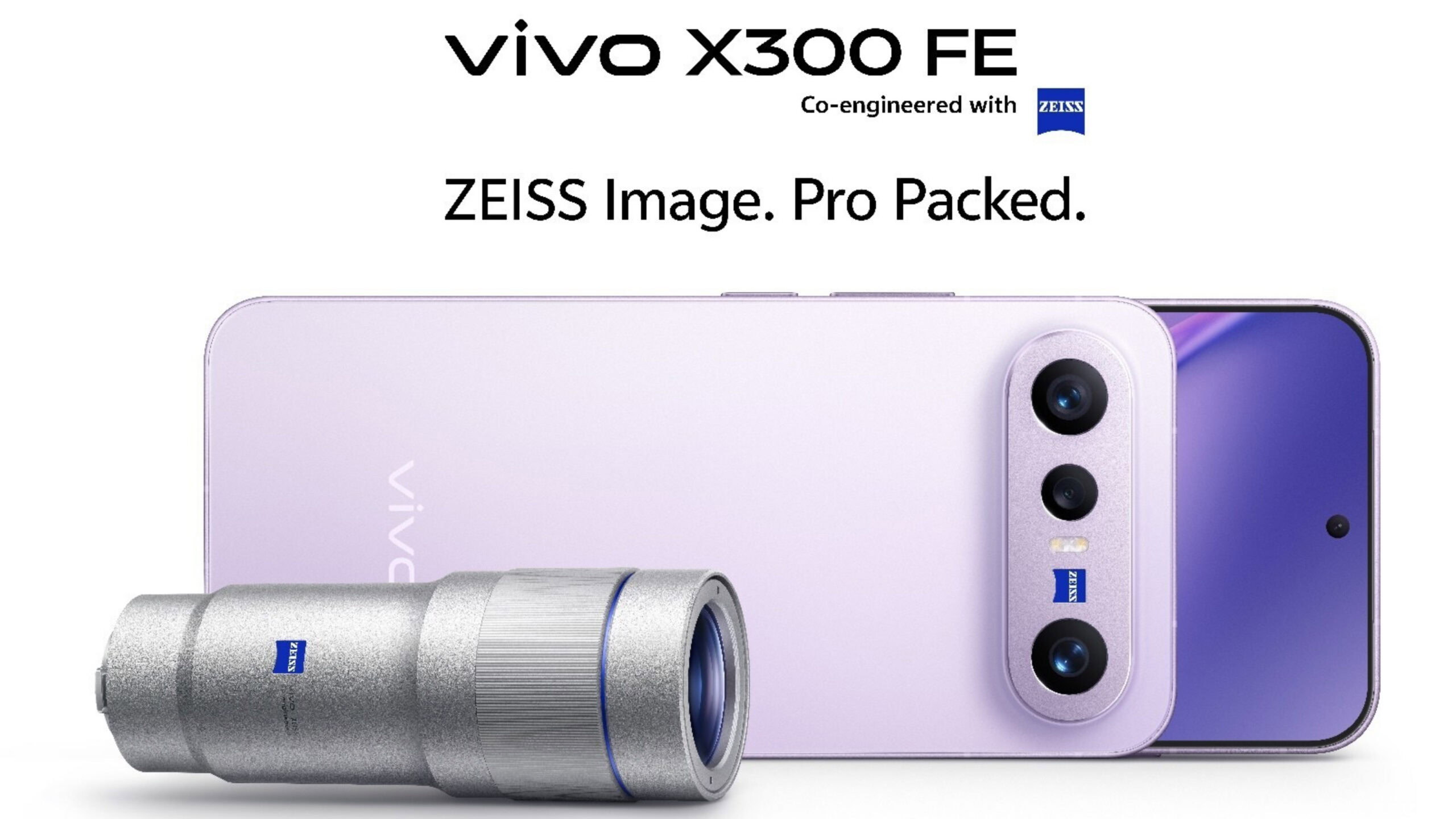 O Vivo X300 FE em suas imagens de an&uacute;ncio.