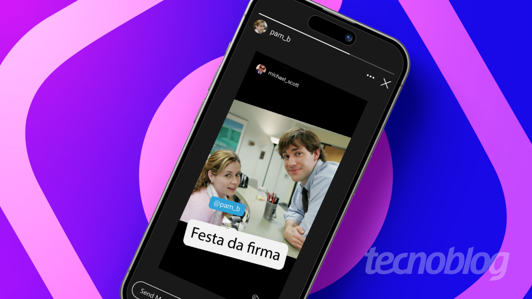 Ilustra&ccedil;&atilde;o mostra um exemplo de como repostar o story de um amigo no Instagram