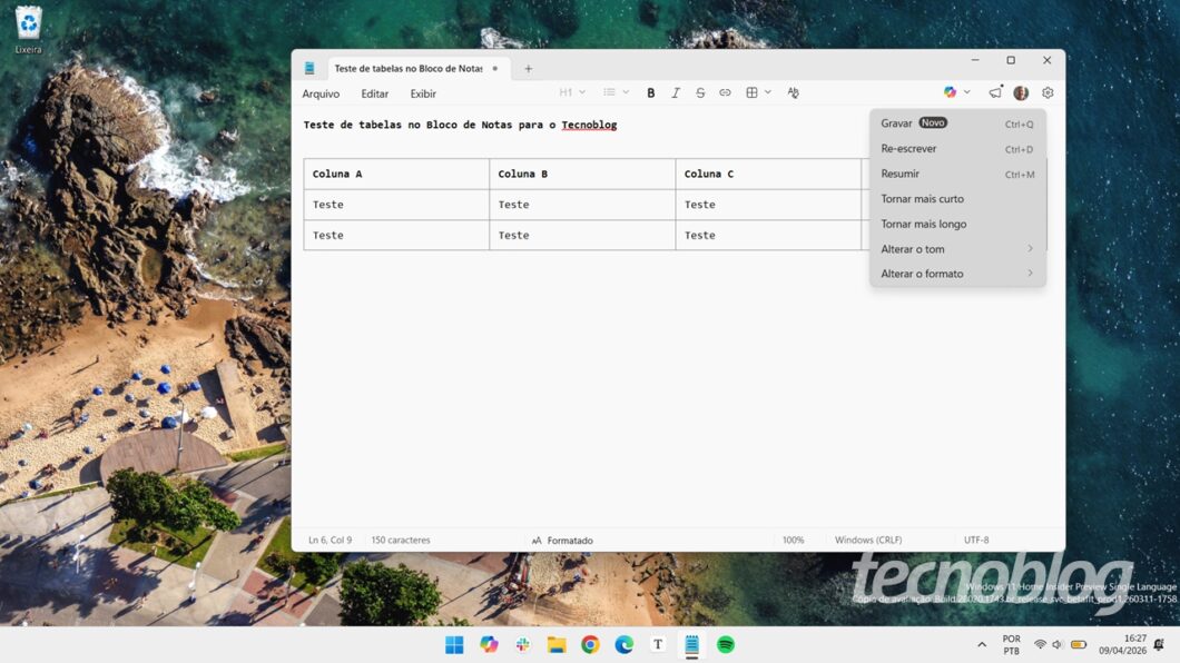 Copilot no Bloco de Notas