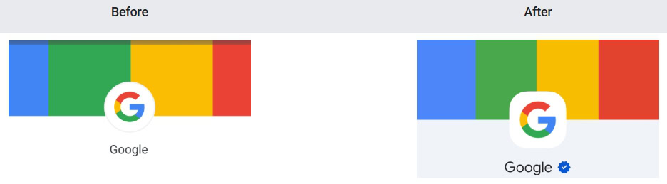 RCS for Business Novo formato de logotipo e marca de verifica&ccedil;&atilde;o