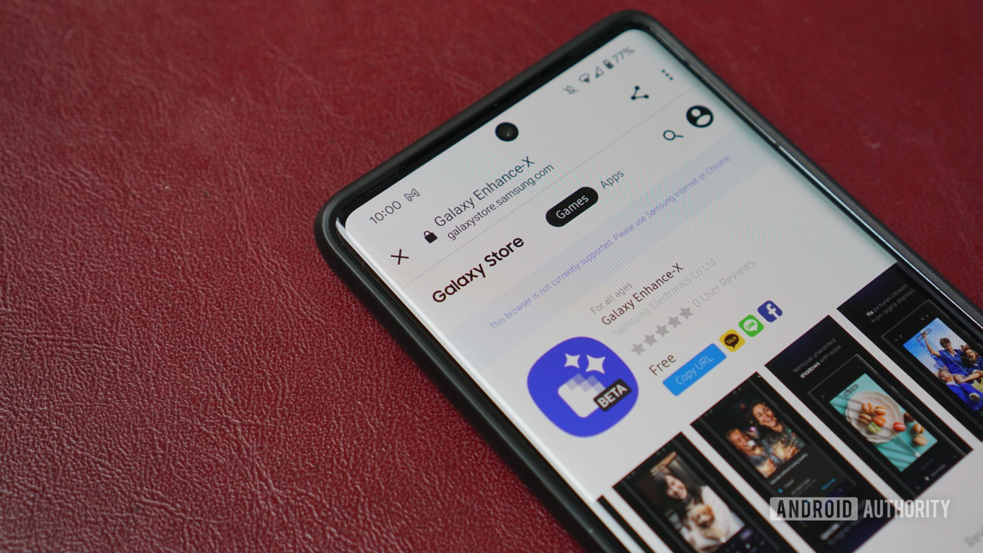 Lista de aplicativos Galaxy Enhance X