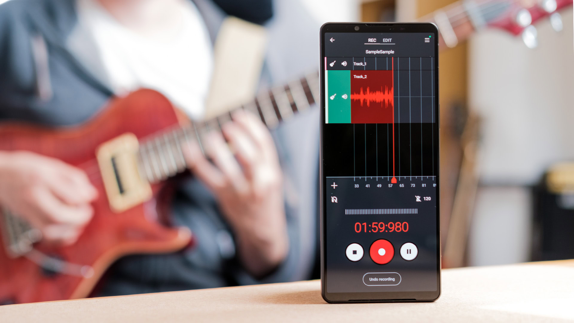 Grava&ccedil;&atilde;o do aplicativo Sony Xperia 1 IV Music Pro