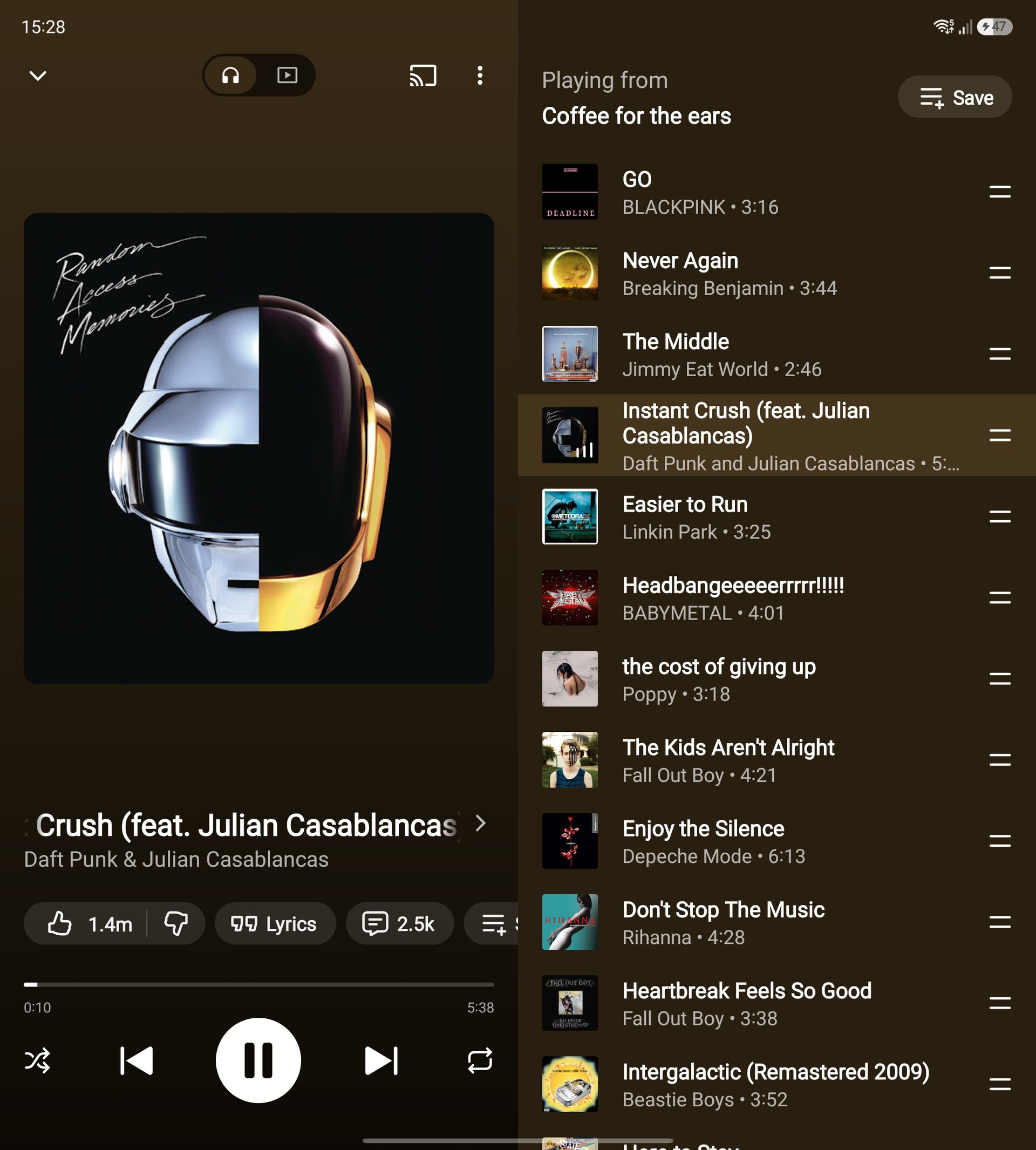 UI dobrável do YouTube Music (2)