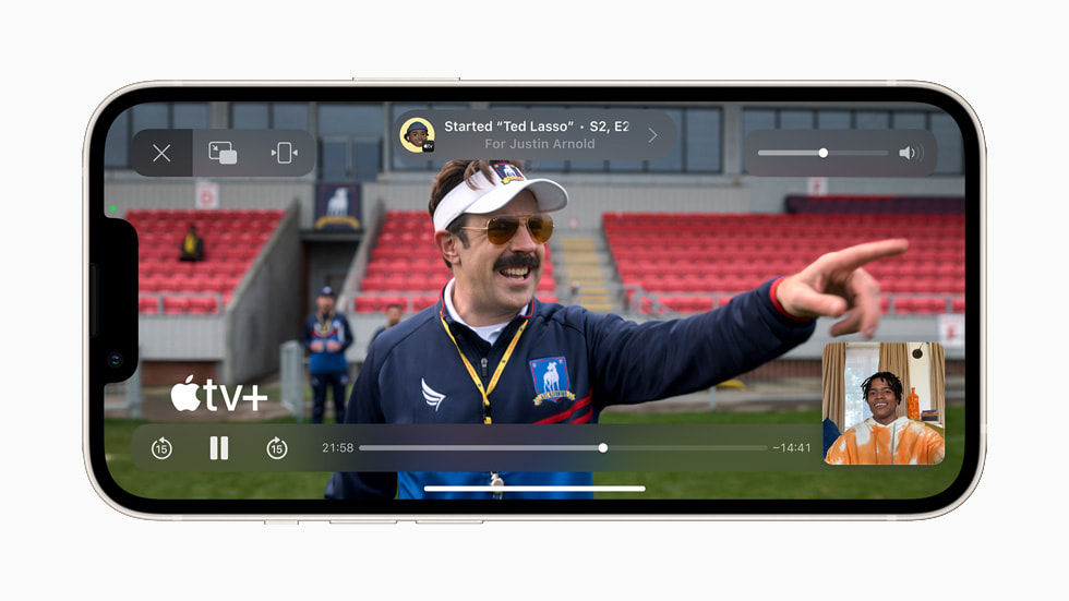 Interface do SharePlay da Apple