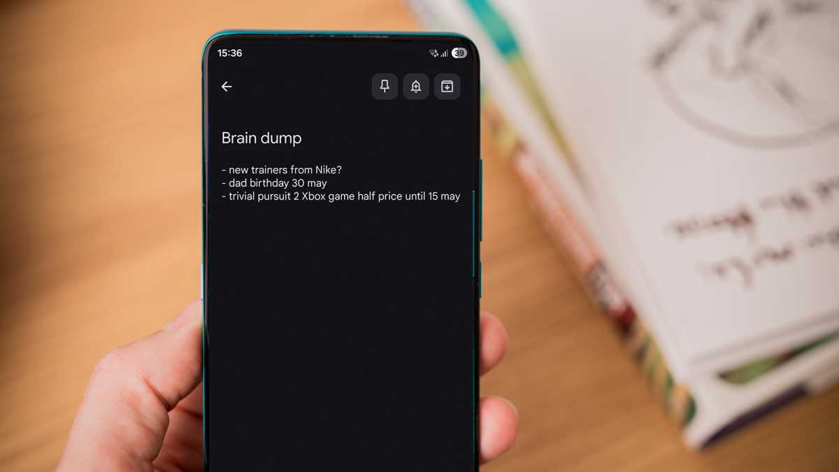 android phone brain dump note