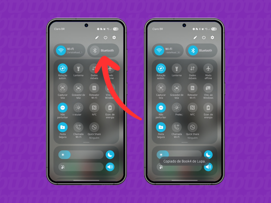 Ativando o Wi-Fi e o Bluetooth do celular