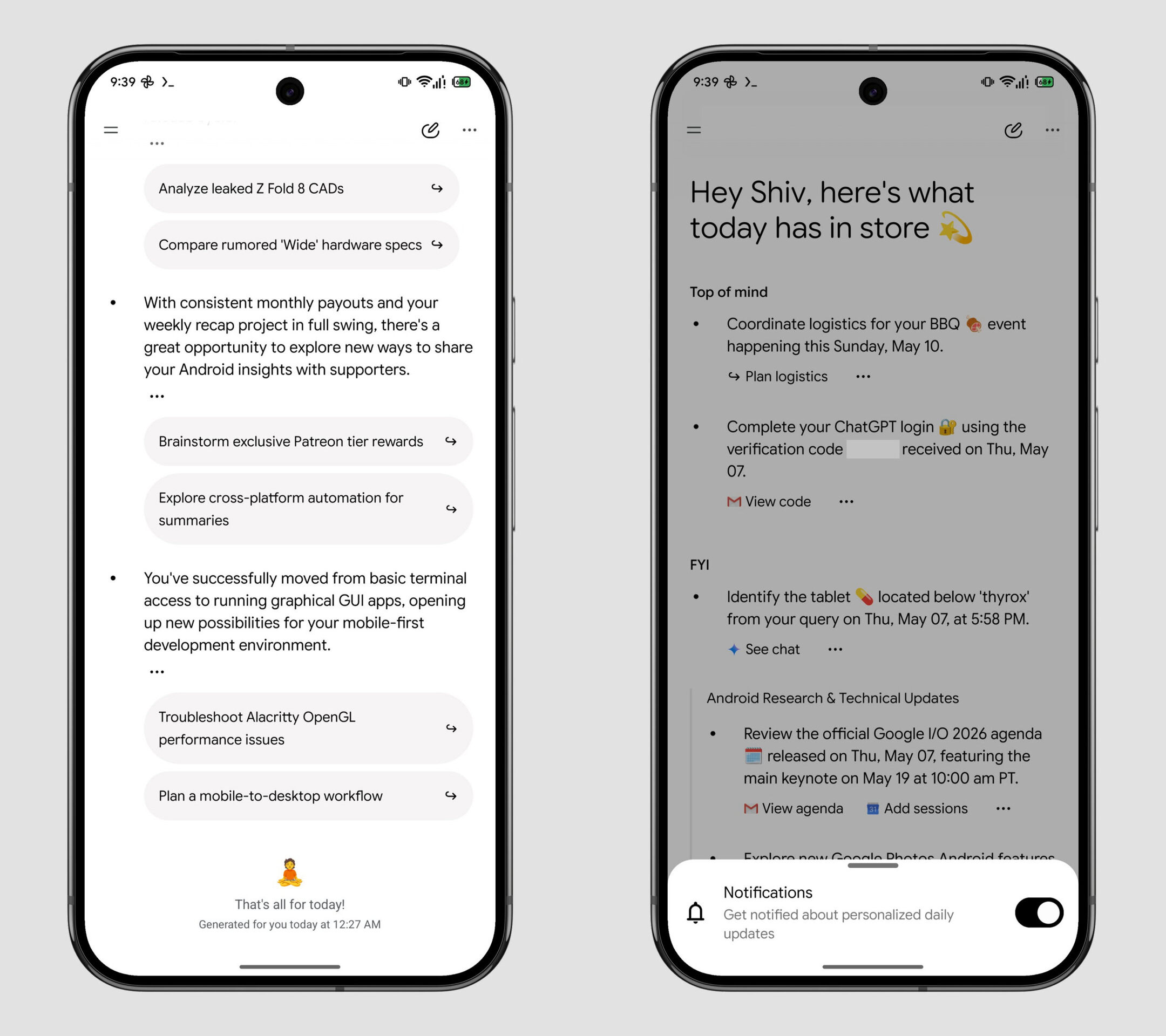 Resumo diário do Google Gemini Aparência atualizada (1)
