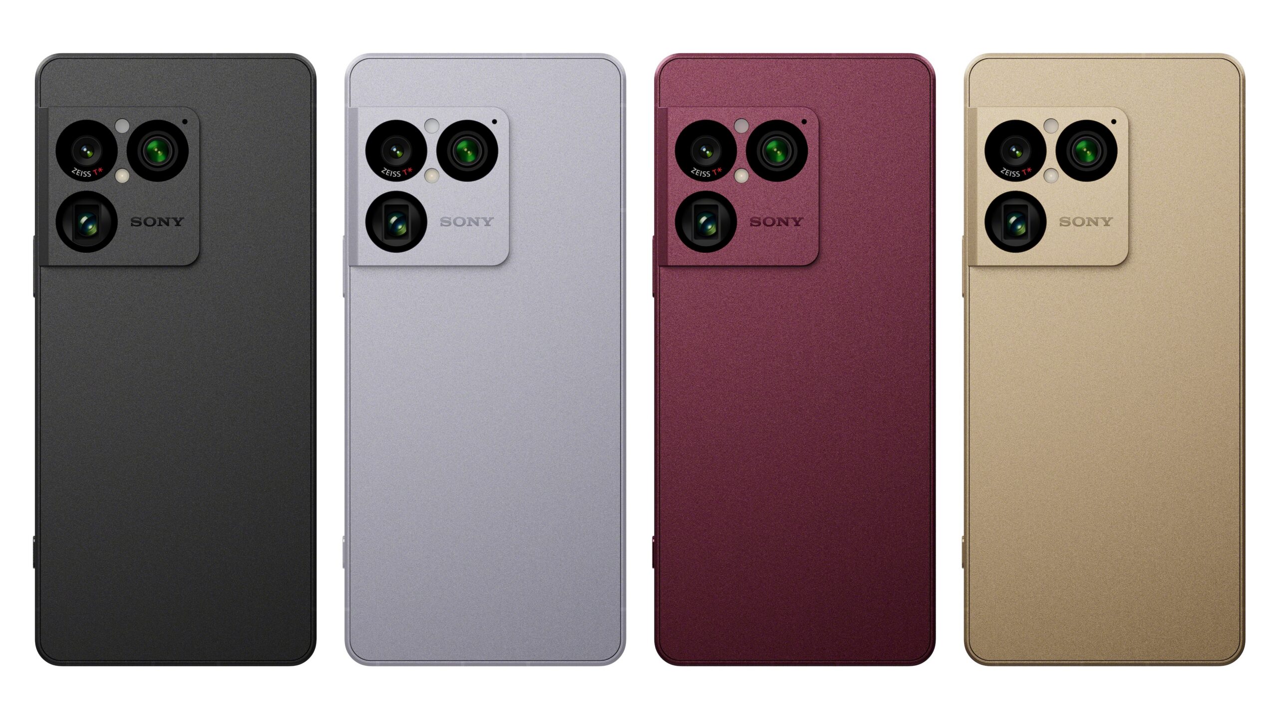 Renderização oficial do Sony Xperia 1 VIIII em todas as cores.