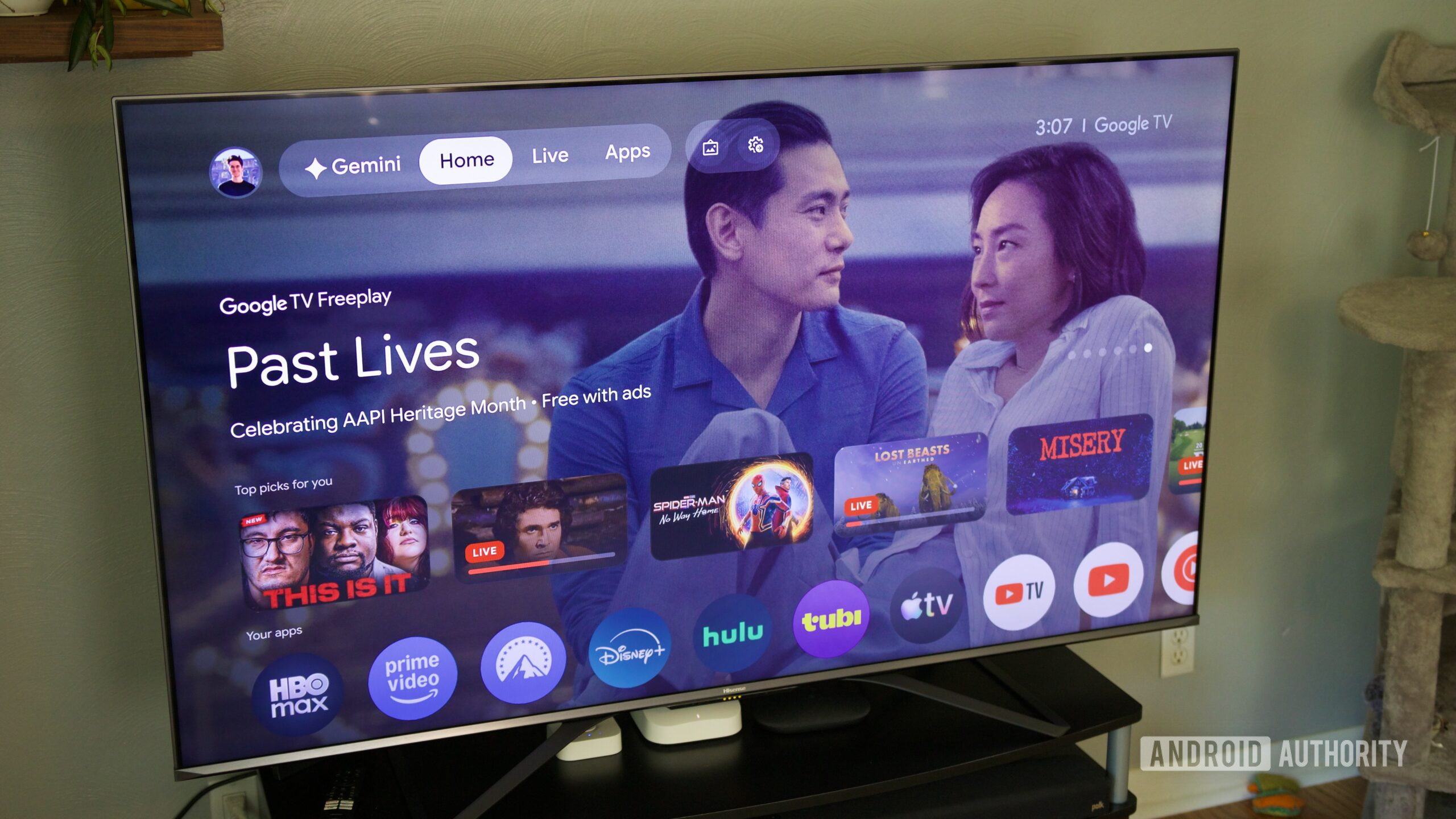 caixa de streaming walmart onn 4k pro 2026 mãos em 4 Interface do Google TV do Walmart Onn 4K Pro.