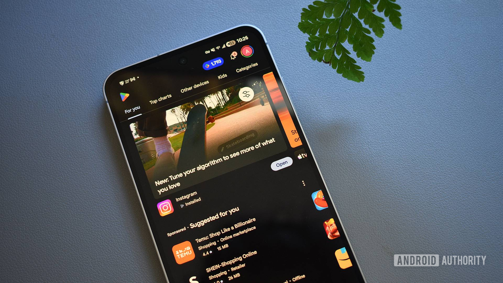 página inicial de aplicativos da Google Play Store 1